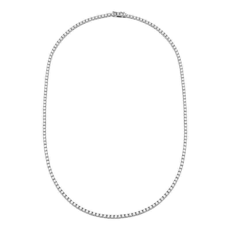 Solid Gold Lumineira Classic 5ct Natural Diamond Tennis Necklace in 18K Gold