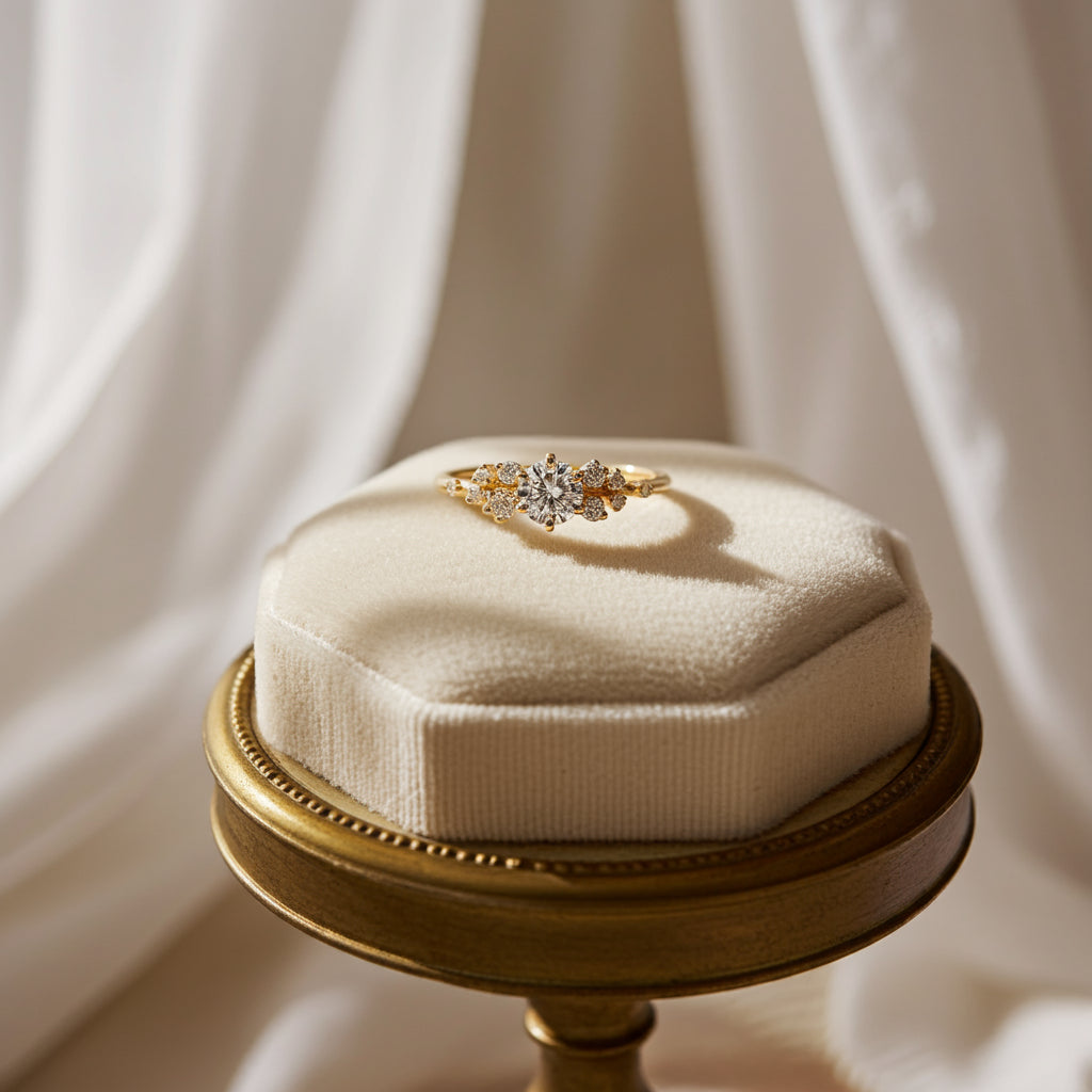 Solid Gold Lab-Grown Diamond Ring with Closed Setting