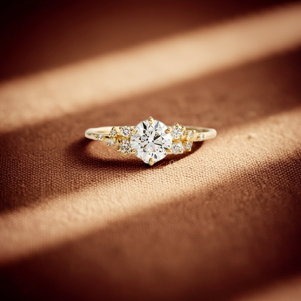 Solid Gold Lab-Grown Diamond Ring with Closed Setting