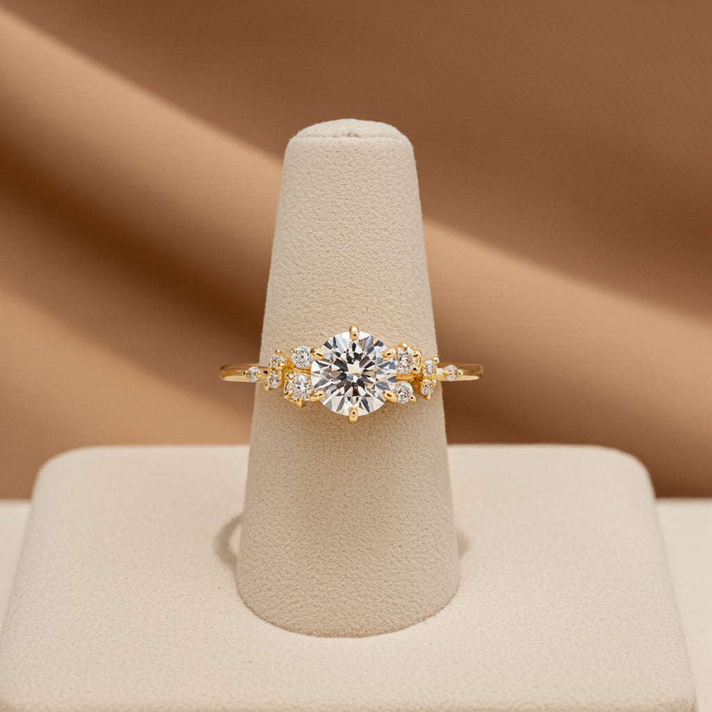 Solid Gold Lab-Grown Diamond Ring with Closed Setting