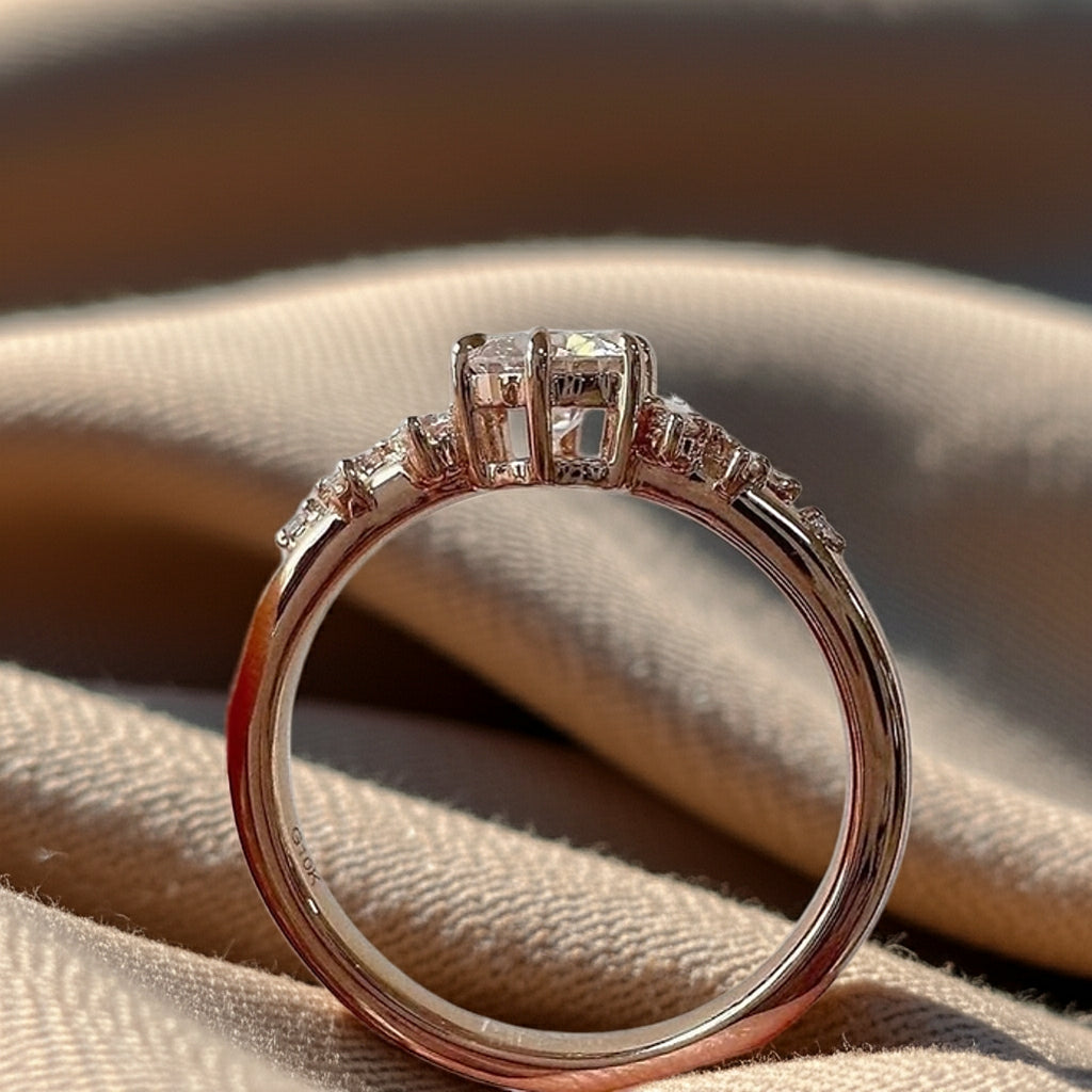 Solid Gold Snowdrift Ring, 2ct. Round Cut Lab Diamond Ring