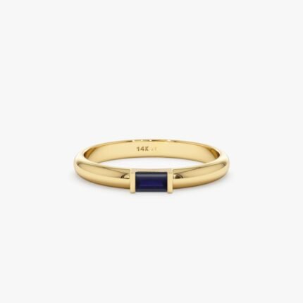 Baguette Sapphire Dome Ring