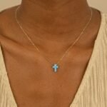 Blue Opal Cross Necklace - Image 6