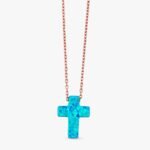 Blue Opal Cross Necklace - Image 5