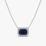 Blue Sapphire Diamond Necklace - Image 2