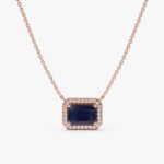Blue Sapphire Diamond Necklace - Image 4