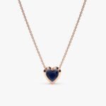 Blue Sapphire Heart Necklace - Image 3