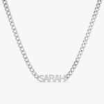 Cuban Chain Natural Diamond Name Necklace - Image 2