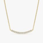 Curved Natural Diamond Bar Necklace - Image 6