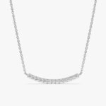 Curved Natural Diamond Bar Necklace - Image 2