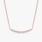 Curved Natural Diamond Bar Necklace - Image 5