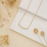 Curved Natural Diamond Bar Necklace - Image 3