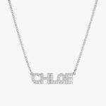 Dainty Block Letter Diamond Name Necklace - Image 2