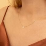 Dainty Natural Diamond Disc Necklace - Image 6