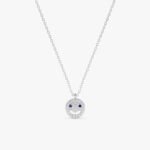 Diamond & Sapphire Happy Face Necklace - Image 3