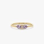 Diamond and Amethyst Art Deco Ring