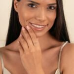 18K Solid Gold Natural Diamond and Aquamarine Engagement Ring - Image 5