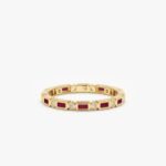 Diamond and Baguette Ruby Eternity Ring