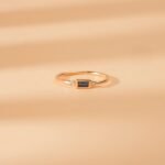 14K Solid Gold Diamond and Baguette Sapphire Ring - Image 5