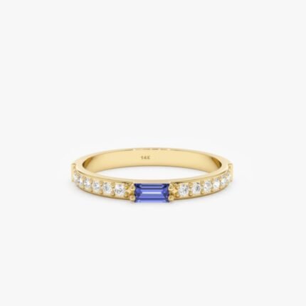 Diamond and Baguette Tanzanite Ring