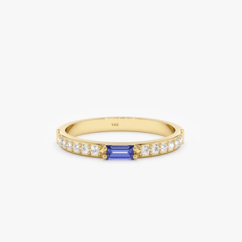 Diamond and Baguette Tanzanite Ring