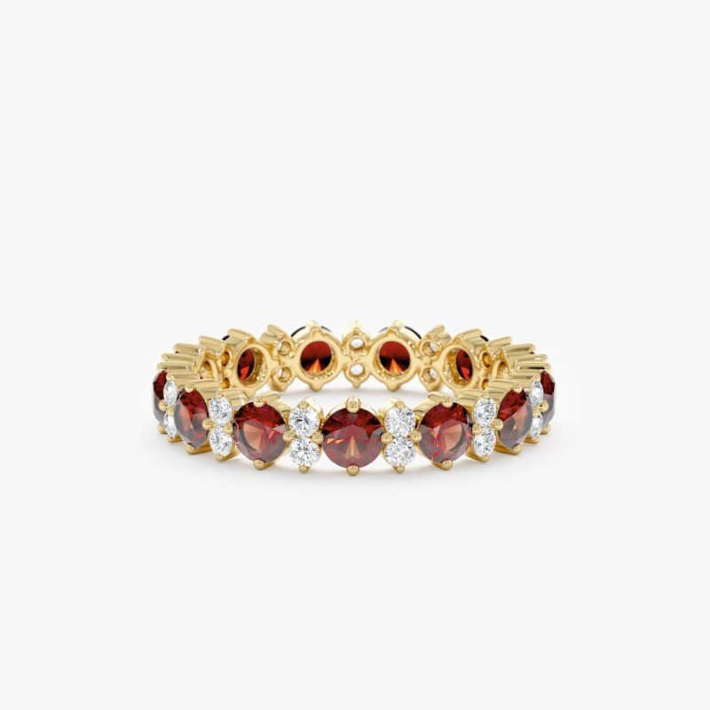 Garnet and Diamond Eternity Band
