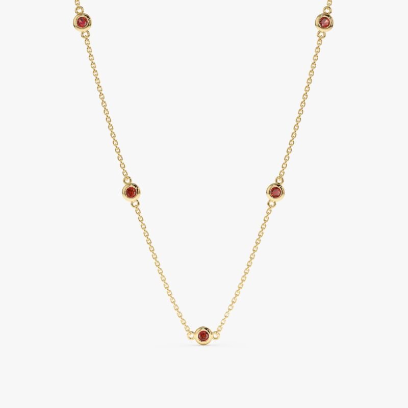 Garnet Station Necklace