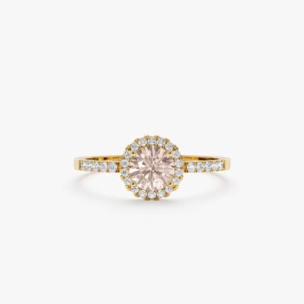 Diamond & Morganite Engagement Ring