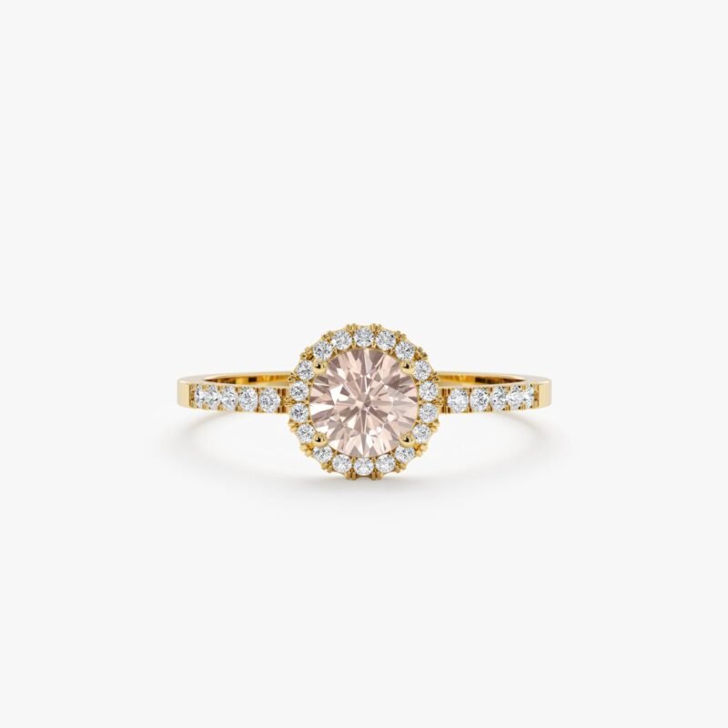 Diamond & Morganite Engagement Ring
