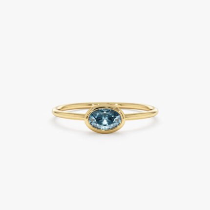 Oval Blue Topaz Ring