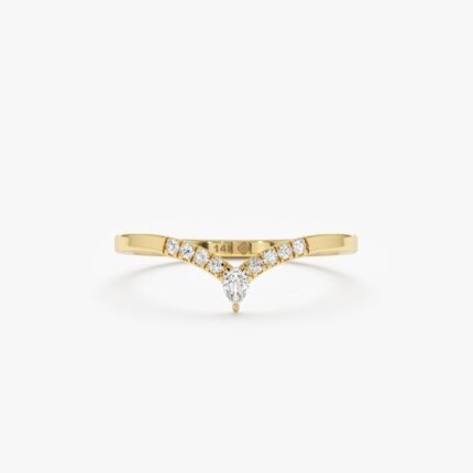 Pear and Round Diamond Nesting Ring