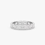 18K Solid Gold Baguette Natural Diamond Eternity Ring - Image 2