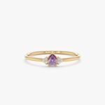 Amethyst Diamond Engagement Ring
