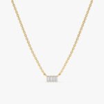 Baguette Diamond Bar Necklace