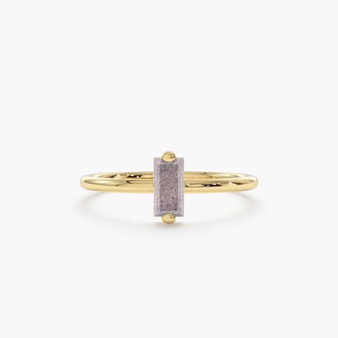 Baguette Labradorite Ring
