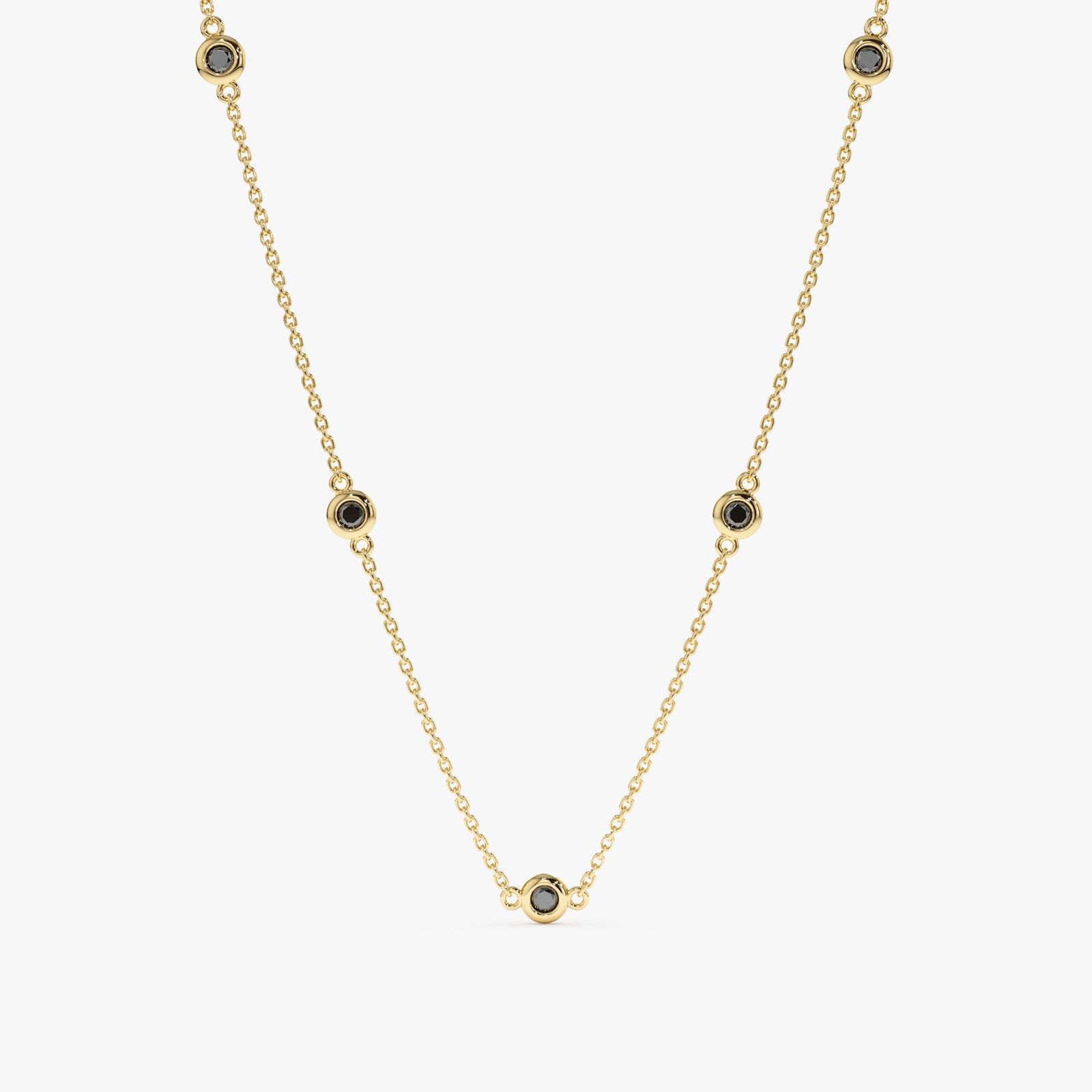 Black Diamond Station Necklace, Gwen Black Diamond Station Necklace