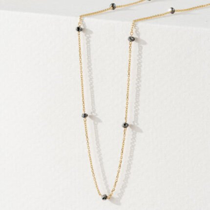 Black Diamond Station Necklace