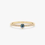 Blue Topaz and Diamond Engagement Ring