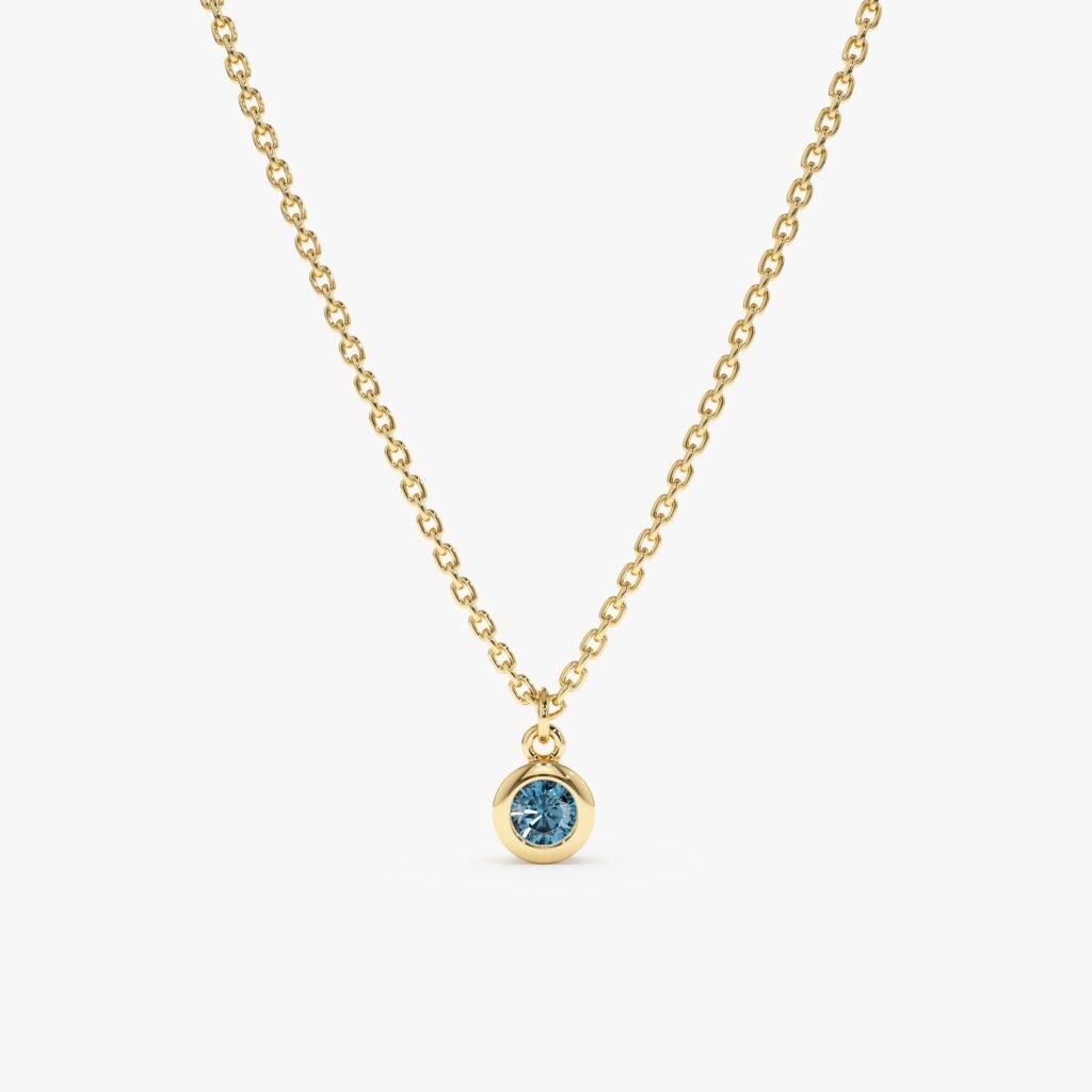 Blue Topaz Charm Necklace