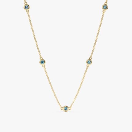 Blue Topaz Station Necklace