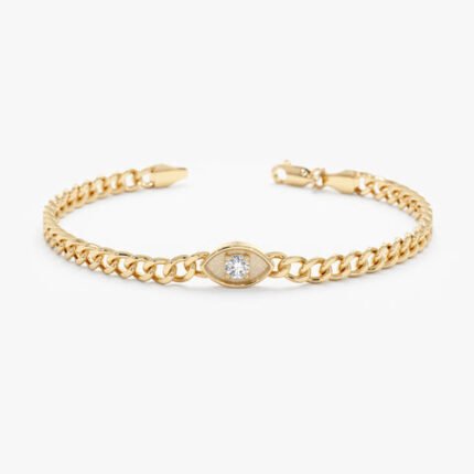 Bold Diamond Eye Cuban Chain Bracelet