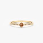 Citrine and Diamond Engagement Ring