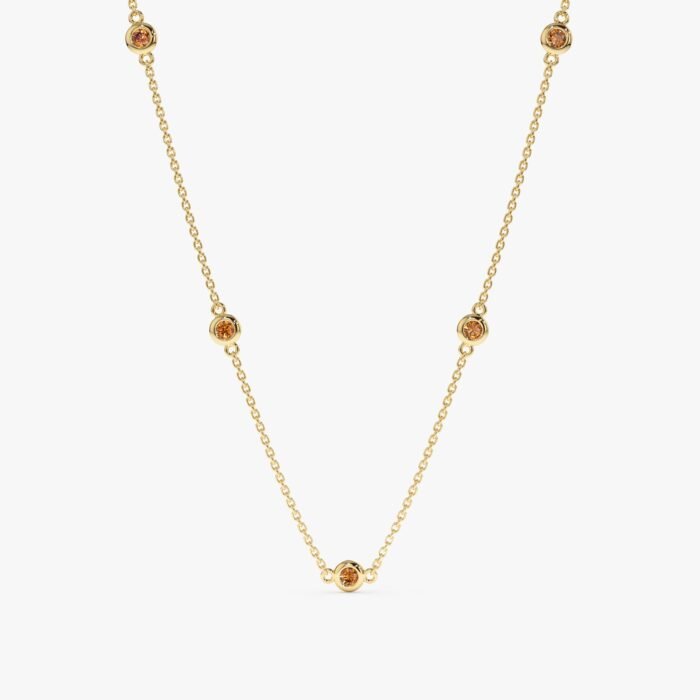 Citrine Station Necklace