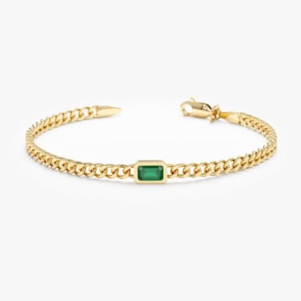Cuban Chain Emerald Bracelet