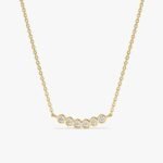 Curved Bubble Bar Diamond Necklace
