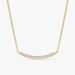 Curved Diamond Bar Necklace