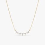 Curved Diamond Bar Necklace