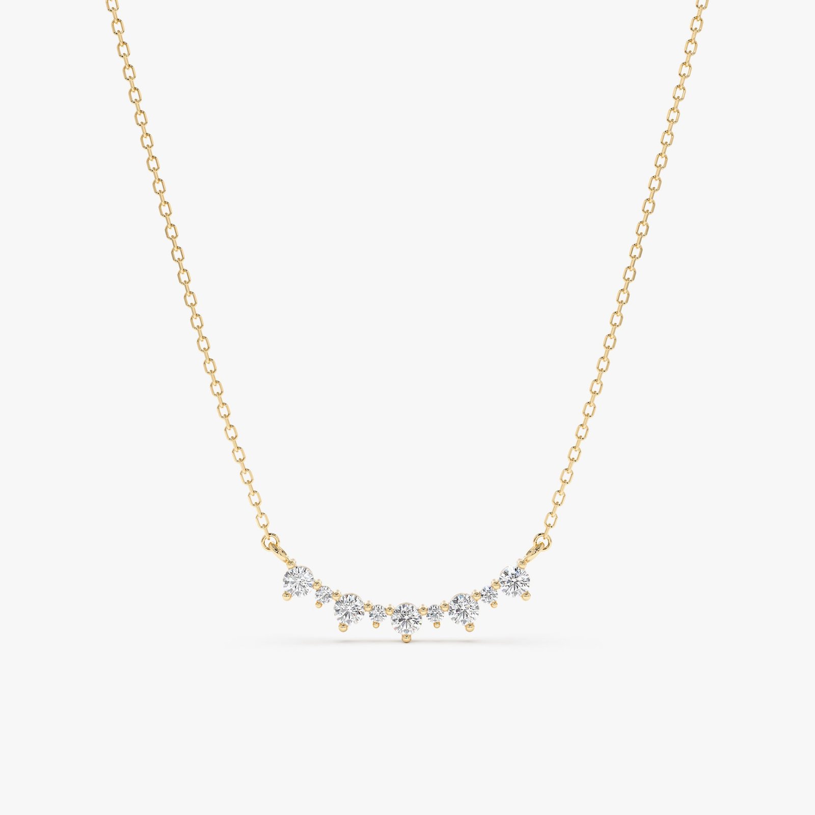Curved Diamond Bar Necklace, Rya Curved Diamond Bar Necklace