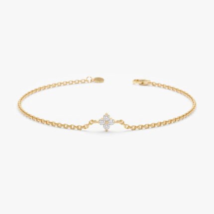 Dainty Diamond Clover Bracelet