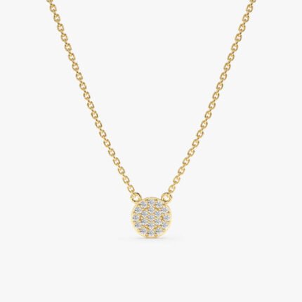 Dainty Diamond Disc Necklace